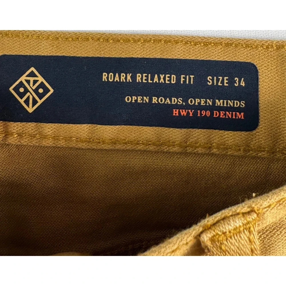 Roark HWY 190 Relaxed‎ Fit Golden Denim Jeans Mens Size 34 preppy dandy